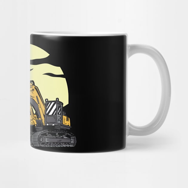 Cartoon Excavator I Kids I Construction Site I Excavator by Shirtjaeger